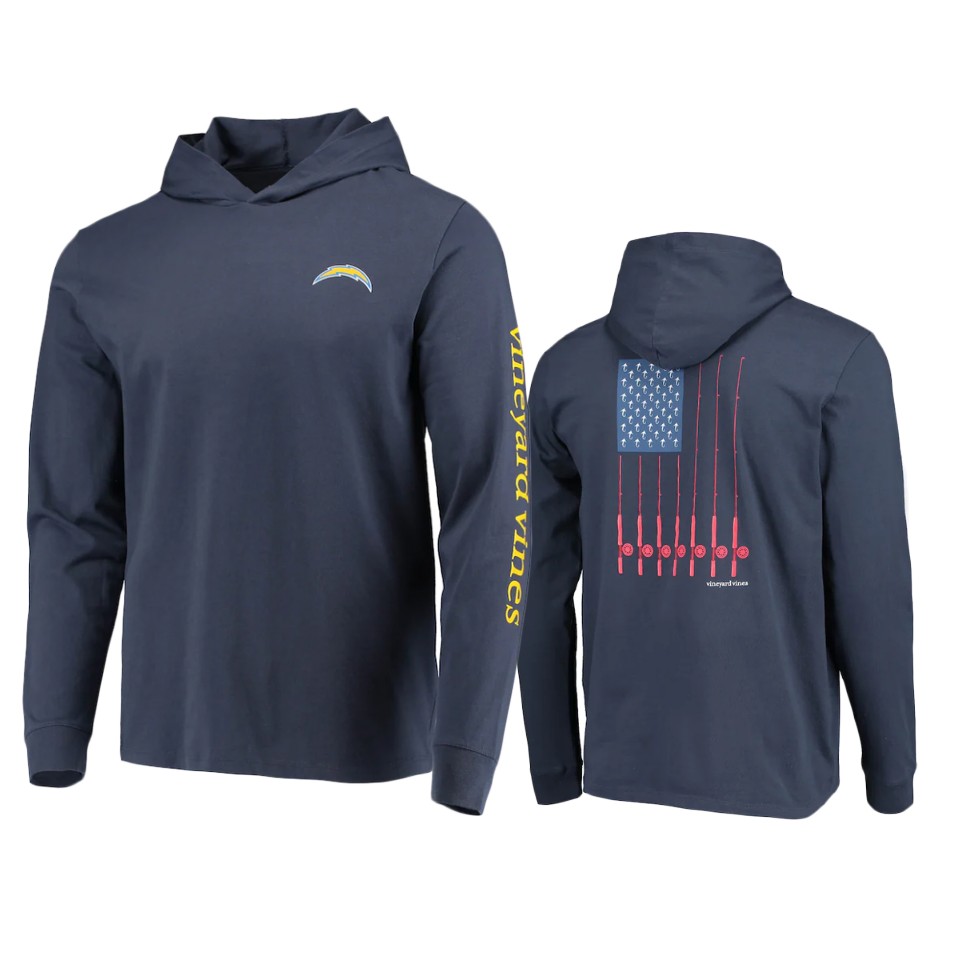 chargers navy vineyard vines hoodie long sleeve t shirt
