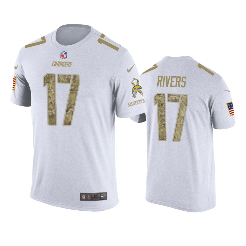 chargers philip rivers white salute to service t shirt