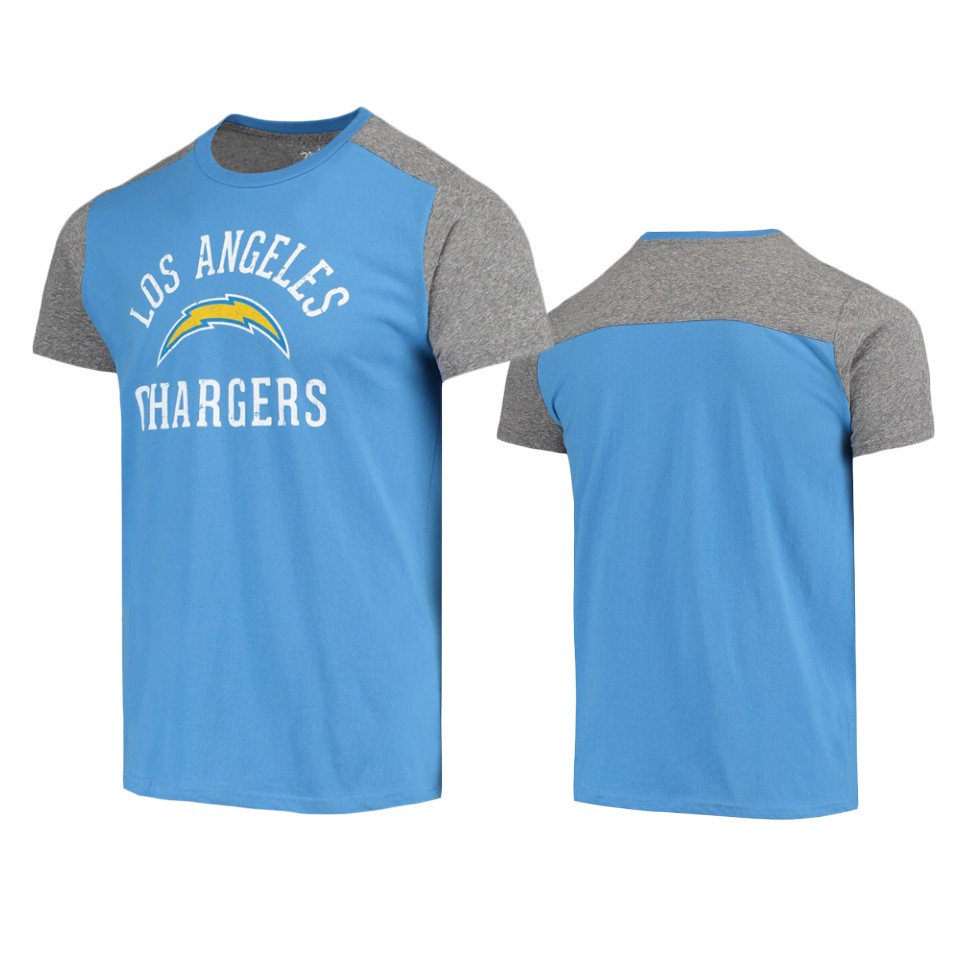 chargers powder blue gray field goal slub t shirt