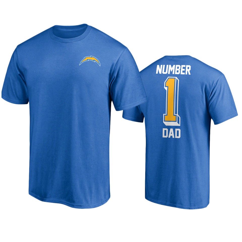 chargers powder blue no. 1 dad t shirt