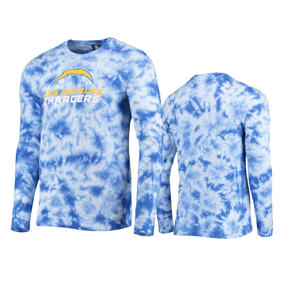 chargers powder blue tie dye long sleeve t shirt