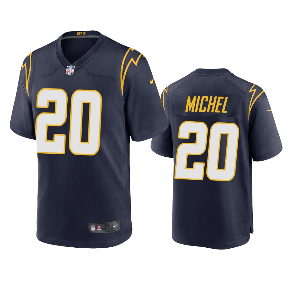 chargers sony michel alternate game navy jersey