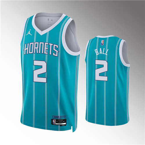 Charlotte Hornets LaMelo Ball 2021-22 75th Anniversary Diamond Icon Teal stitched Jersey #2