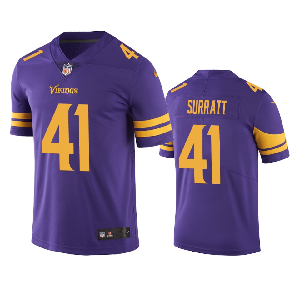 chazz surratt vikings color rush limited purple jersey