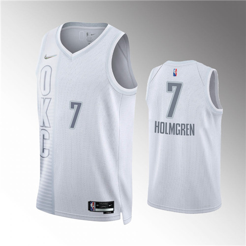 Oklahoma City Thunder Chet Holmgren Edition 75th Diamond White Jersey #7