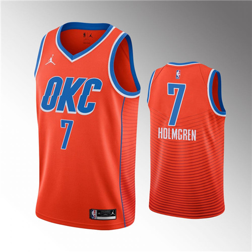 Oklahoma City Thunder Chet Holmgren Statement Edition Orange Jersey #7