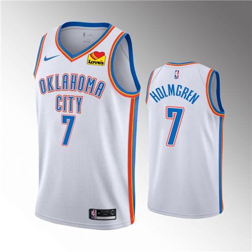 Oklahoma City Thunder Chet Holmgren Association Edition White Jersey #7