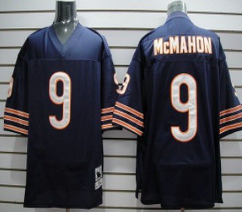 chicago bears #9 mcmahon blue throwback jersey