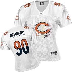 chicago bears #90 peppers white fem fan women jerseys