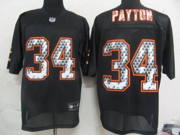chicago bears 34 payton black united sideline jerseys