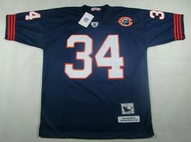 chicago bears 34 walter payton premier team blue color big number mitchellandness jersey