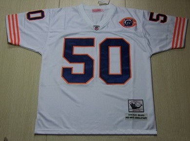 chicago bears 50 singletary white big number throwback jerseys