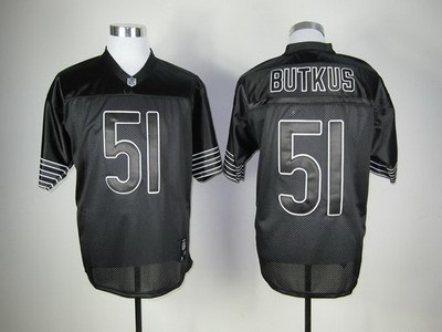chicago bears 51# dick butkus black jerseys