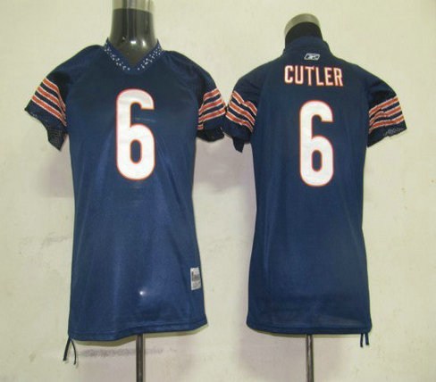 chicago bears 6 jay cutler women field flirt fashion jersey
