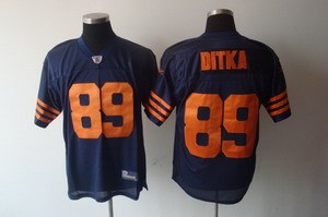 chicago bears 89 ditka navy blue jerseys(orange number)