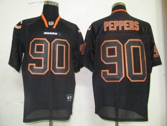chicago bears 90 peppers lights out black jerseys