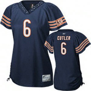chicago bears jay cutler #6 navy womennull jersey