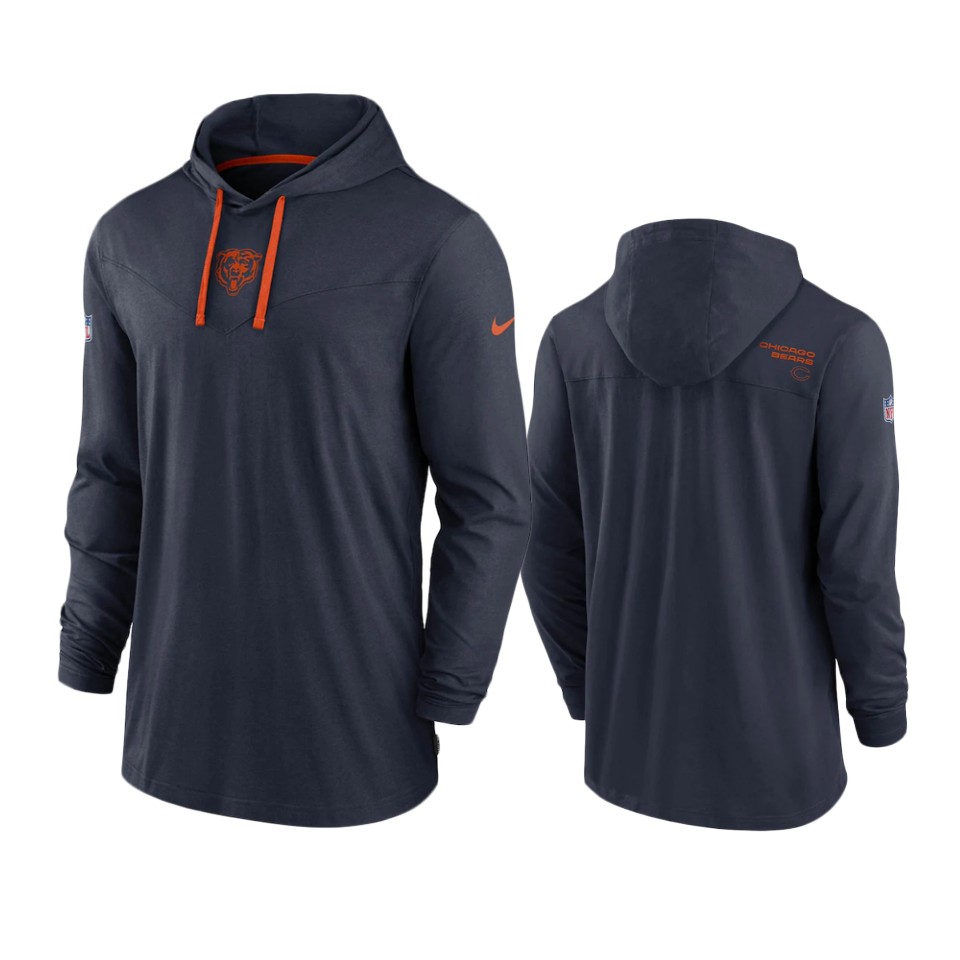chicago bears navy sideline performance hoodie tri blend t shirt