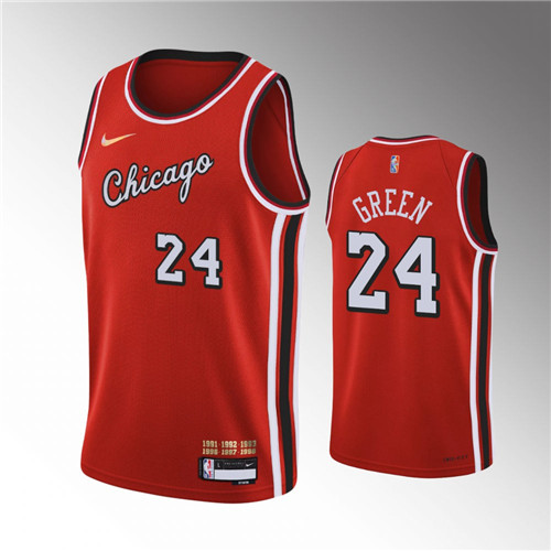 Chicago Bulls Javonte Green 2021-22 75th Anniversary City Red stitched Jersey #24