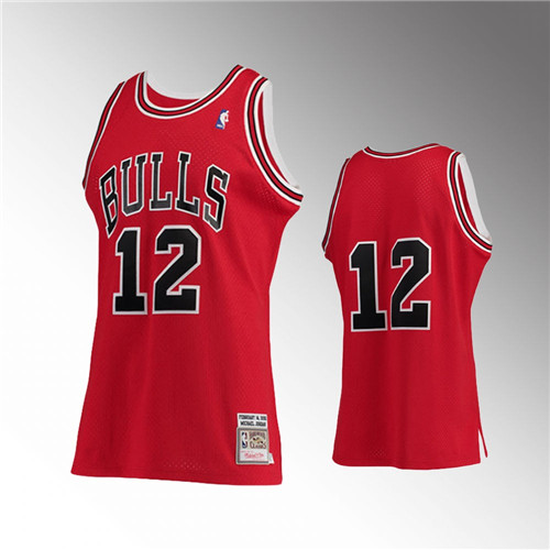 Chicago Bulls Michael Jordan Hardwood Classics Red Authentic stitched Jersey #12
