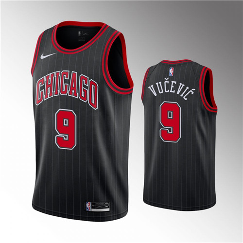Chicago Bulls Nikola Vucevic Statement Edition Black 2021 Trade stitched Jersey #9