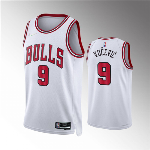 Chicago Bulls Nikola Vucevic 2021-22 75th Anniversary Diamond Association White stitched Jersey #9
