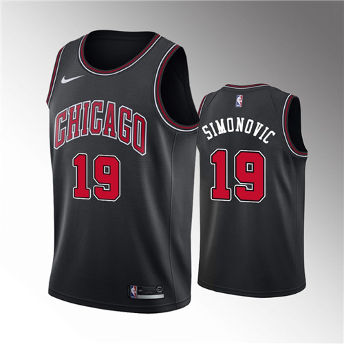 Chicago Bulls Marko Simonovic 2021 Statement Edition Black stitched Jersey #19