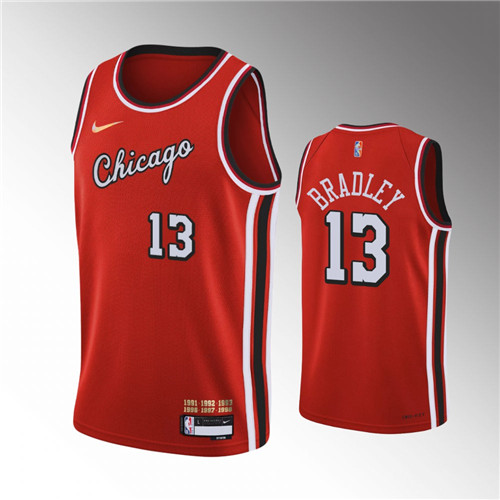 Chicago Bulls Tony Bradley 2021-22 75th Anniversary City Red stitched Jersey #13