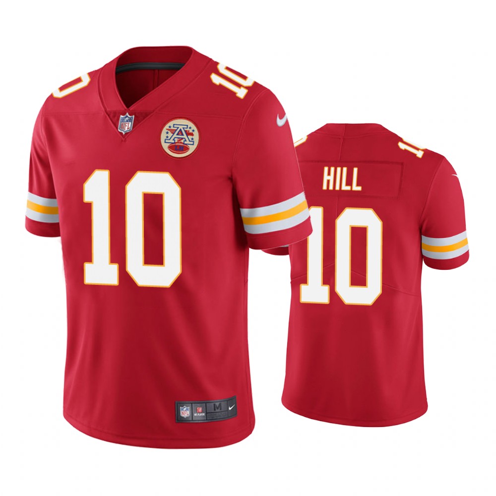 chiefs 10 tyreek hill red color rush limited jersey