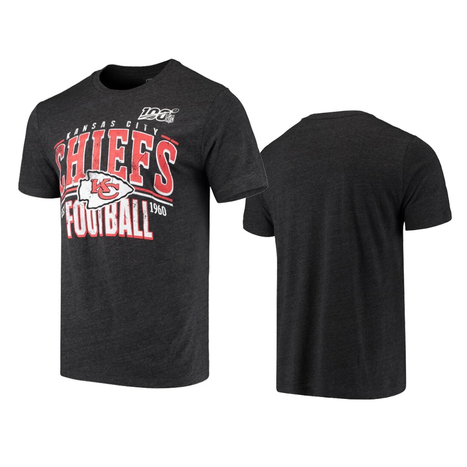 chiefs black 100th season championship tri blend tee
