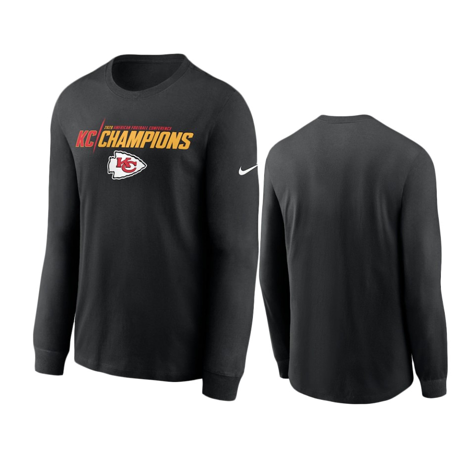chiefs black 2020 afc champions iconic long sleeve t shirt