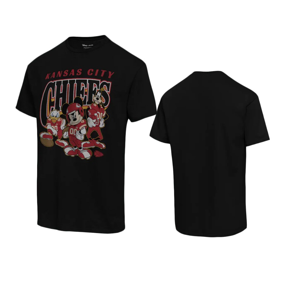 chiefs black disney mickey huddle t shirt