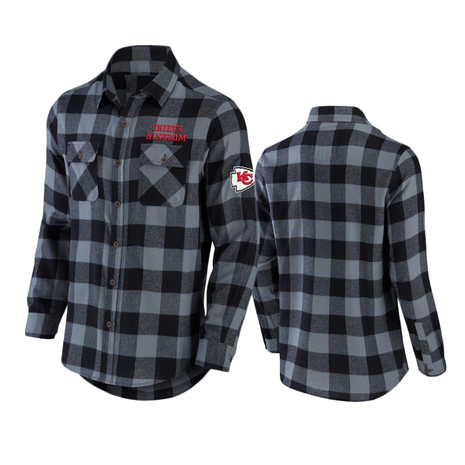 chiefs black nfl darius rucker flannel button up shirt