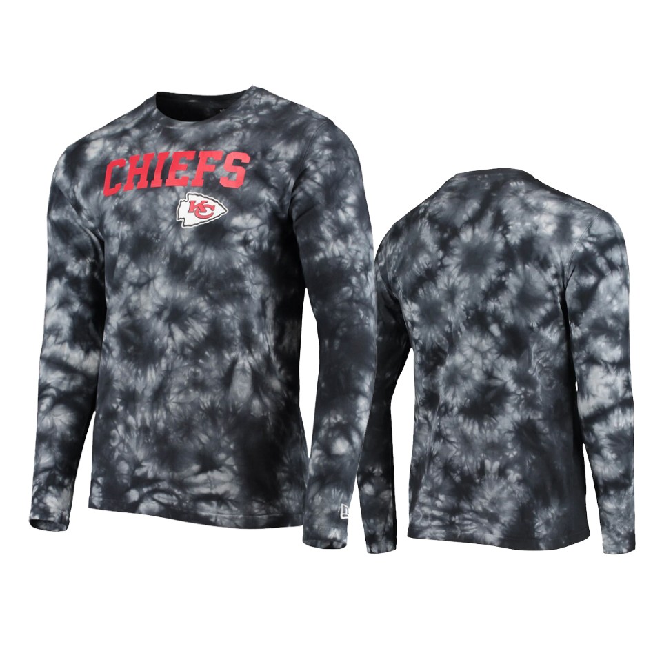 chiefs black tie dye long sleeve t shirt