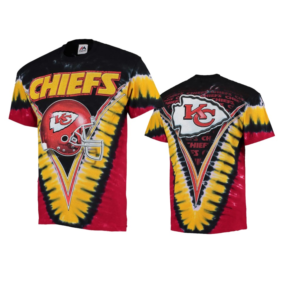 chiefs black tie dye v t shirt