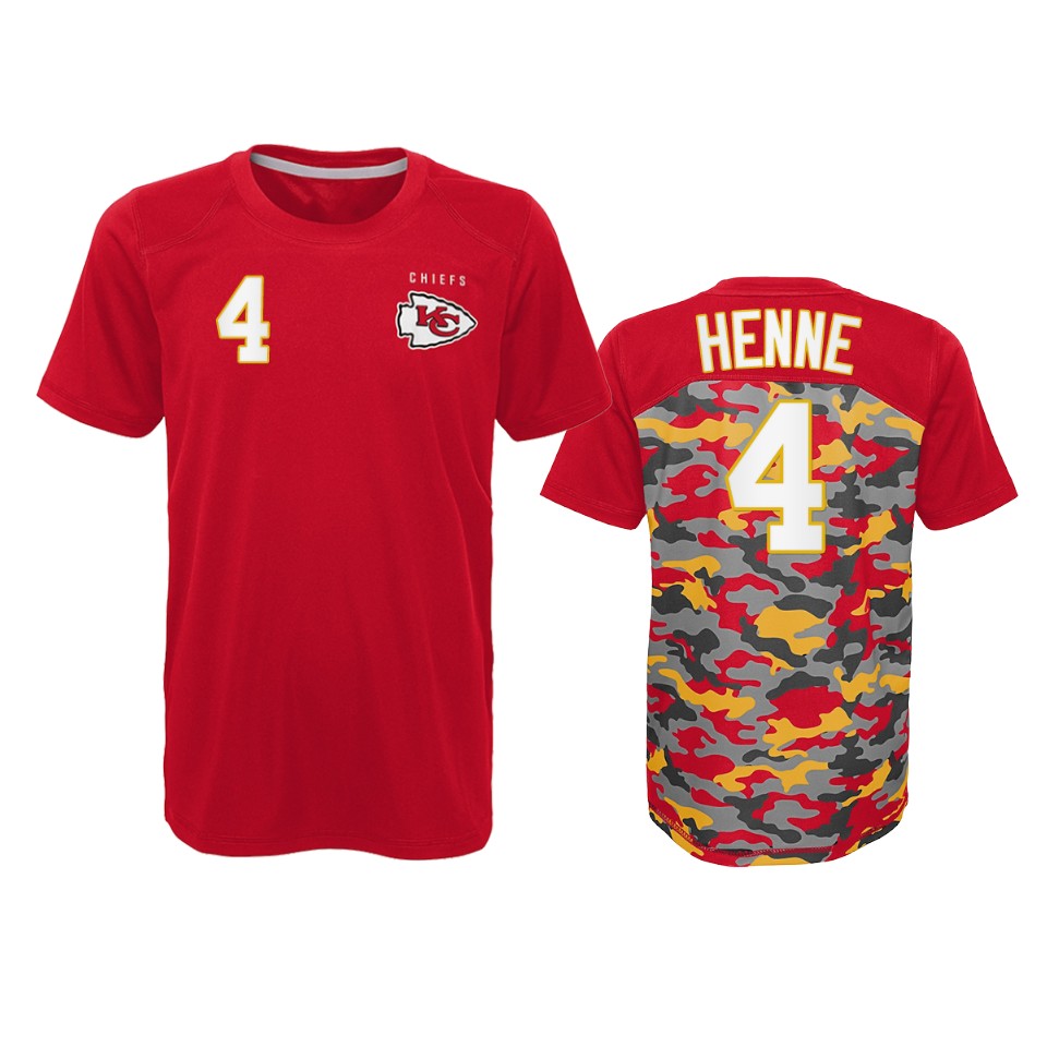 chiefs chad henne camo red extra yardage t shirt