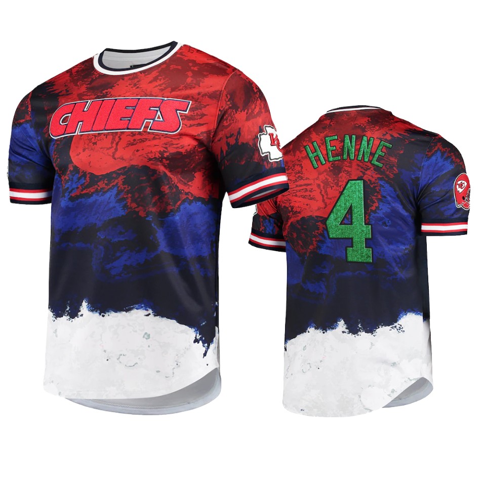 chiefs chad henne navy red americana dip dye t shirt