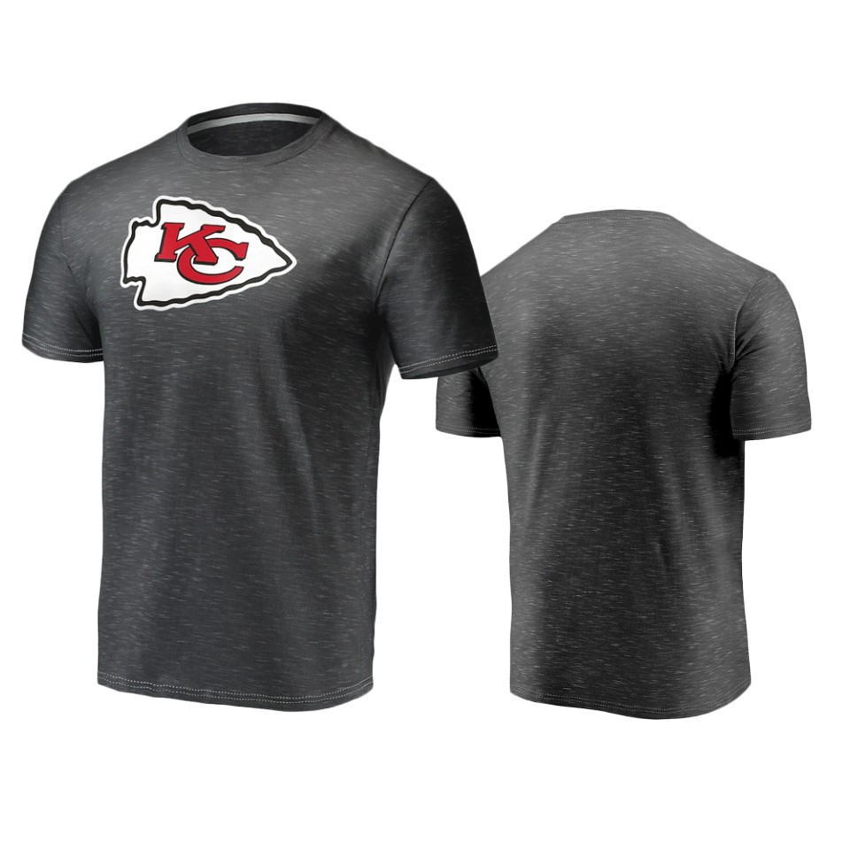 chiefs charcoal space dye primary logo t shirt