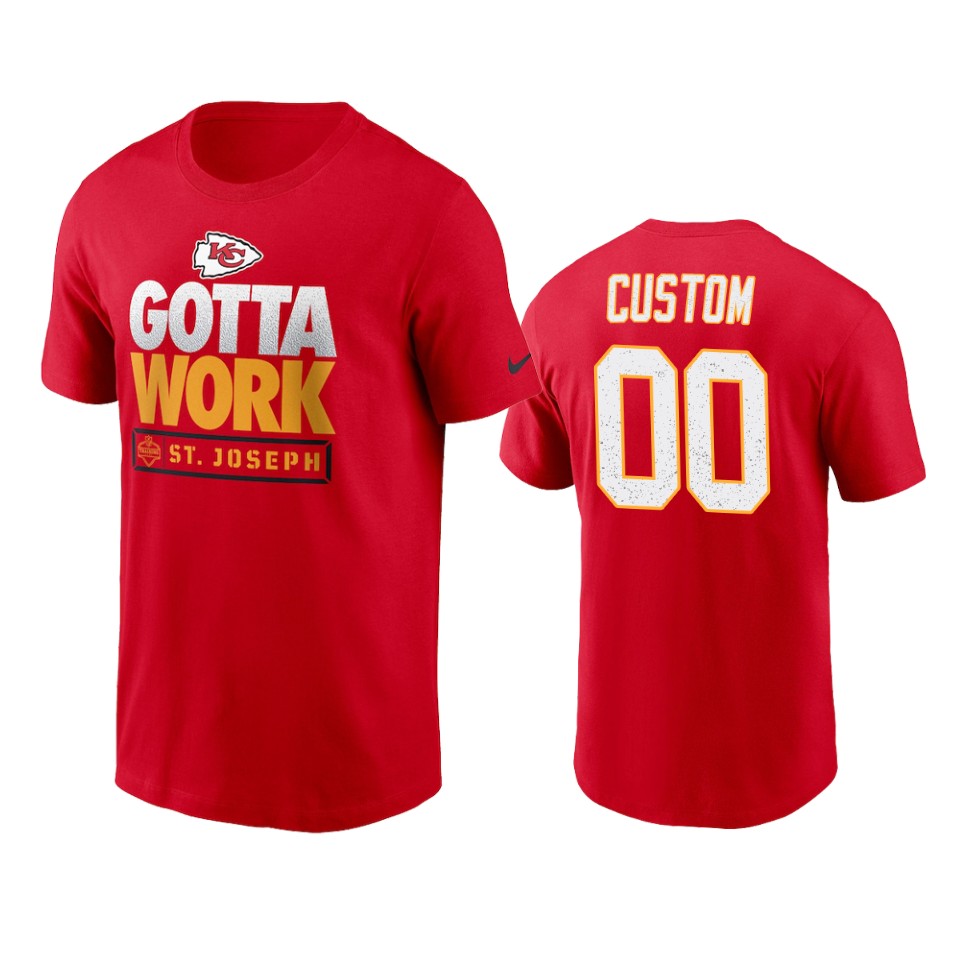 chiefs custom red 2021 nfl training camp gotta work t shirt