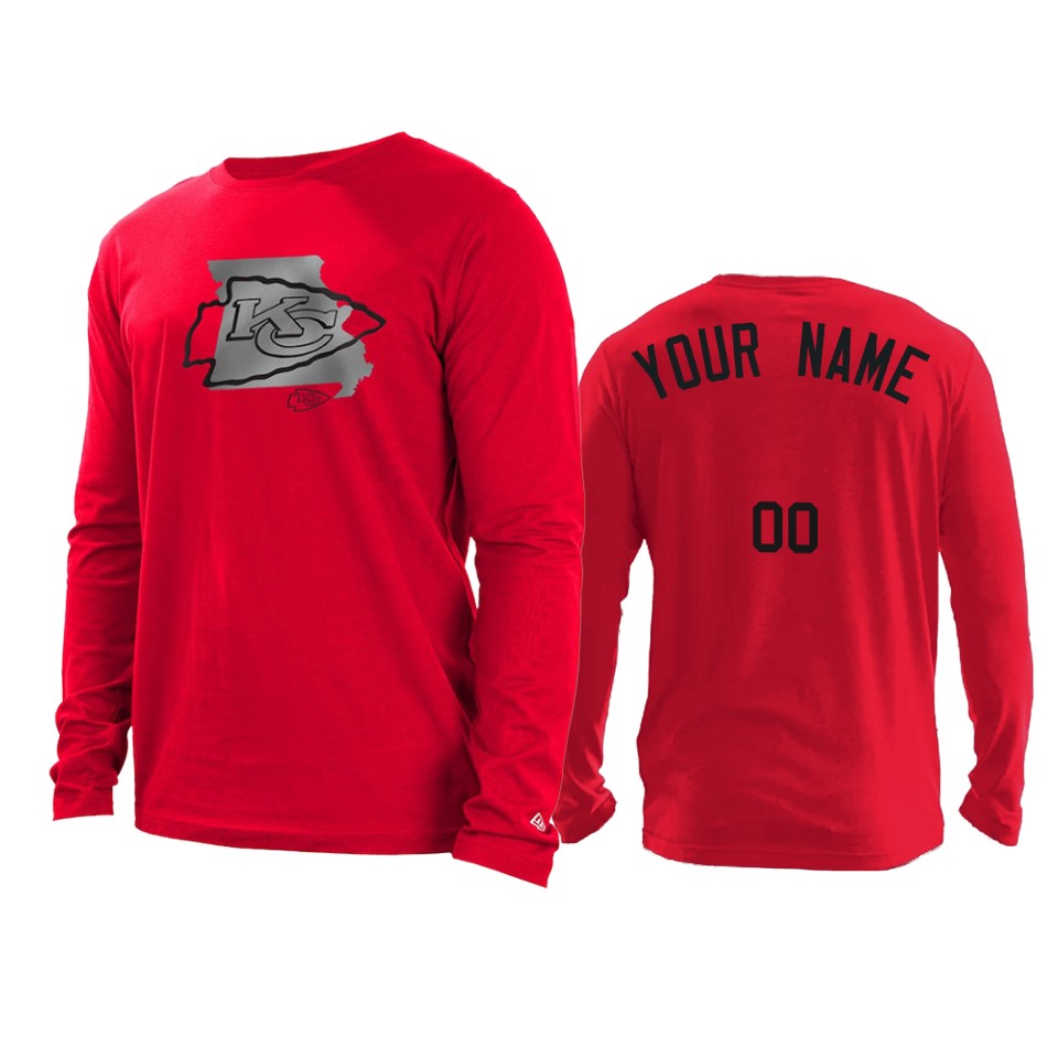 chiefs custom red state long sleeve t shirt