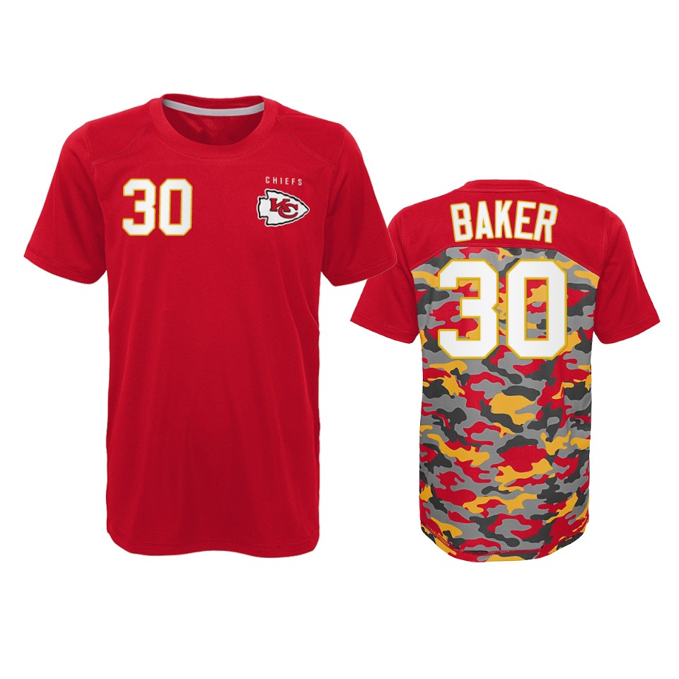 chiefs deandre baker camo red extra yardage t shirt