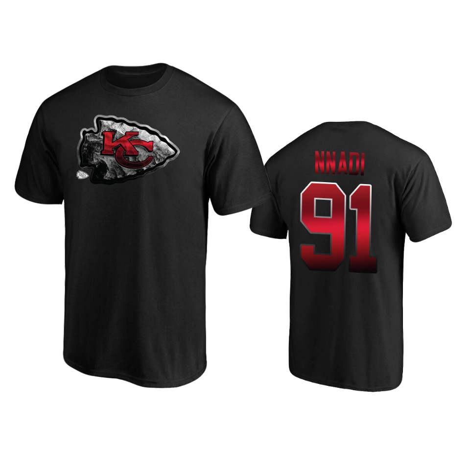 chiefs derrick nnadi black midnight mascot logo t shirt