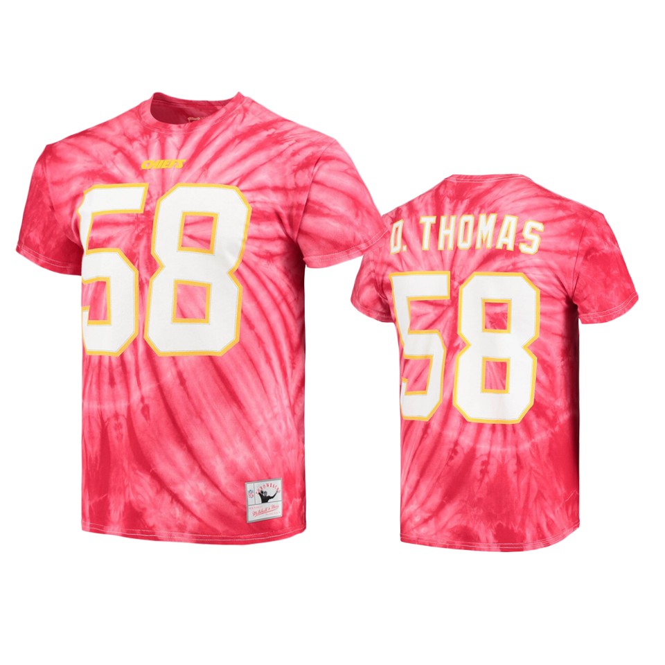 chiefs derrick thomas red tie dye t shirt
