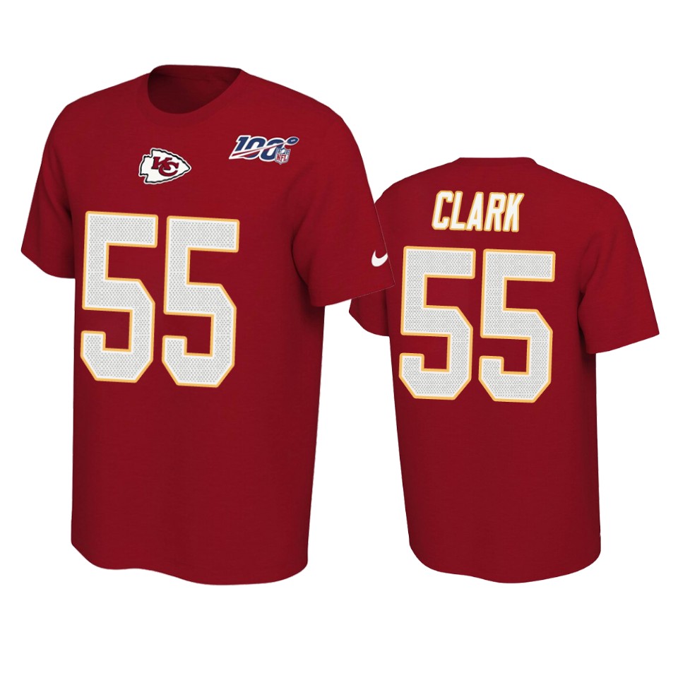 chiefs frank clark red player pride 100th season tee