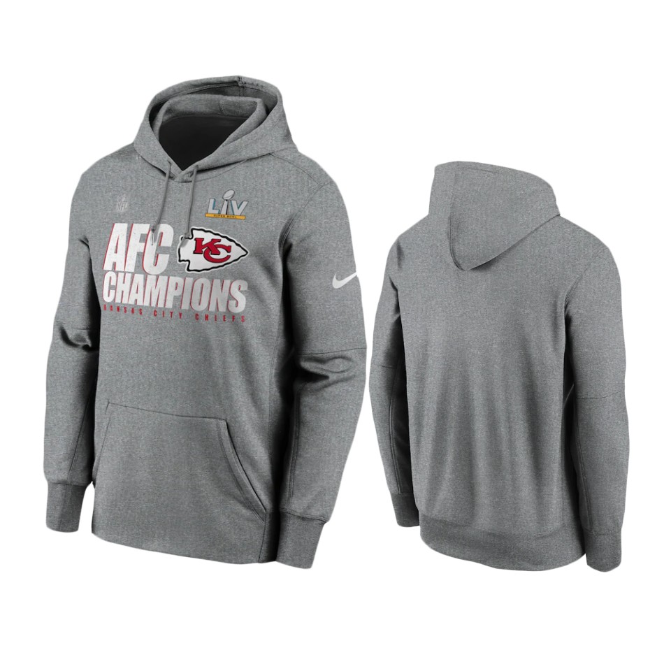 chiefs gray 2020 afc champions trophy collection hoodie