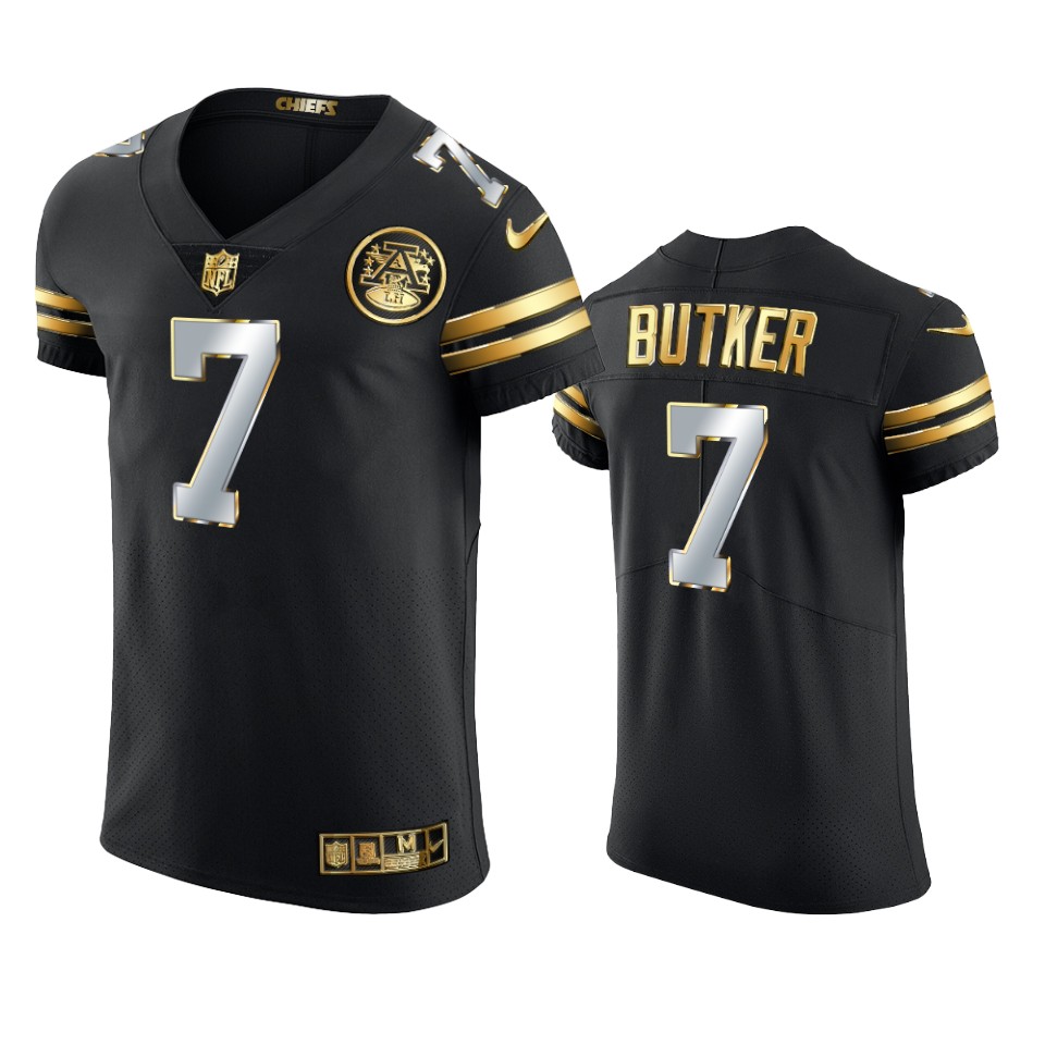 chiefs harrison butker black 2020 21 golden edition elite jersey