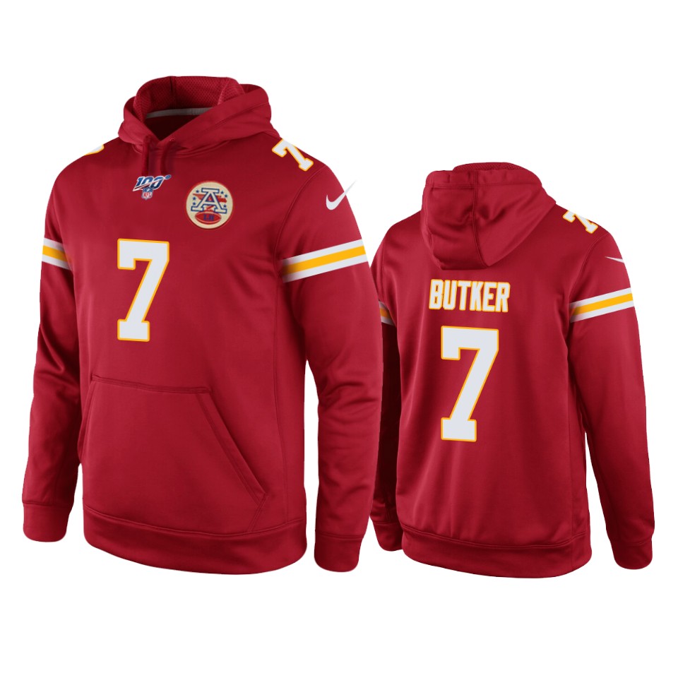 chiefs harrison butker red game 100th season hoodie