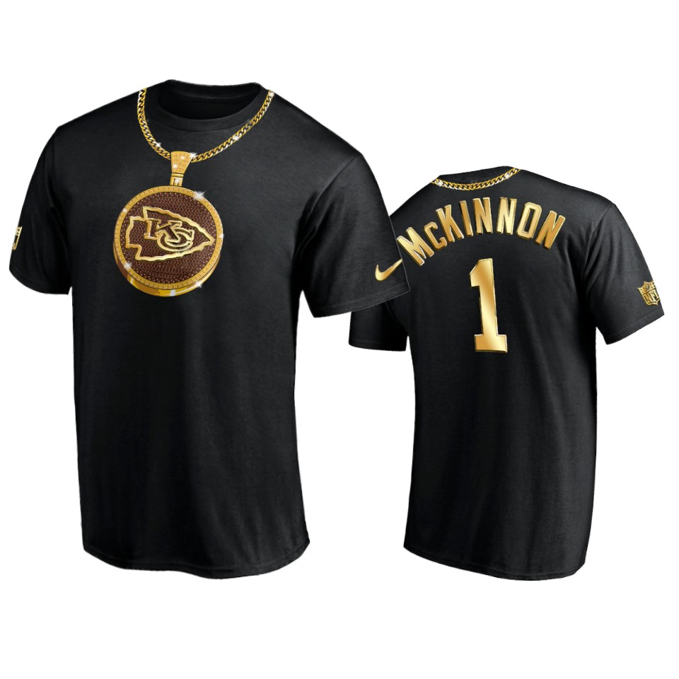 chiefs jerick mckinnon black swag chain t shirt