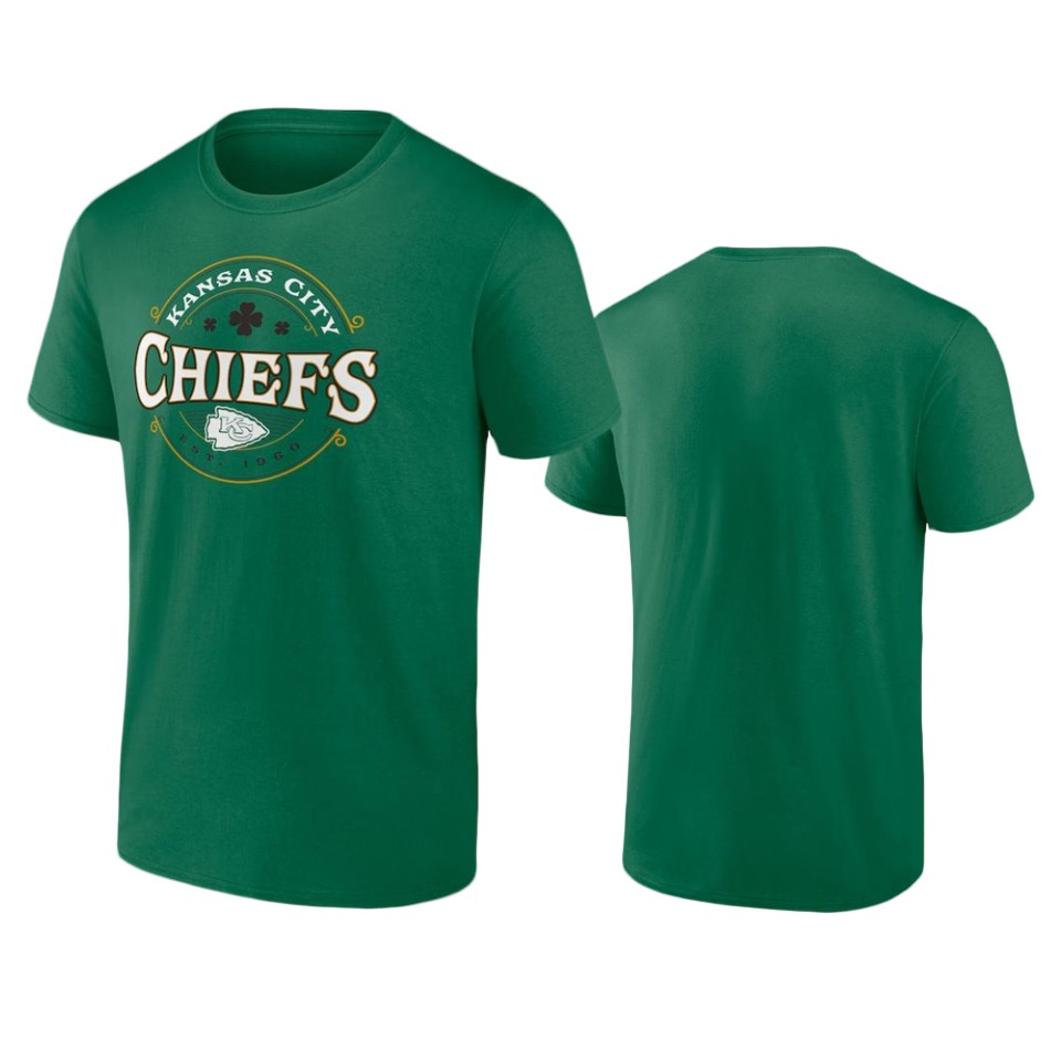 chiefs kelly green st. patrick's day lucky t shirt