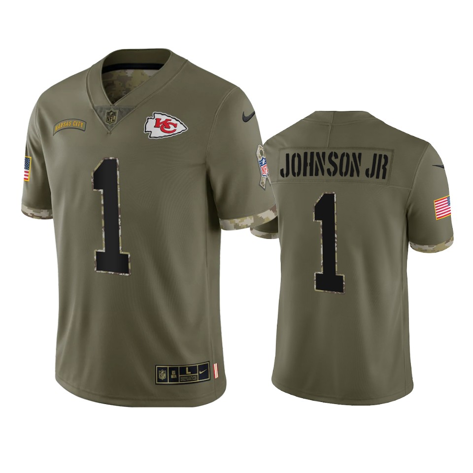 chiefs lonnie johnson jr. 2022 salute to service olive jersey